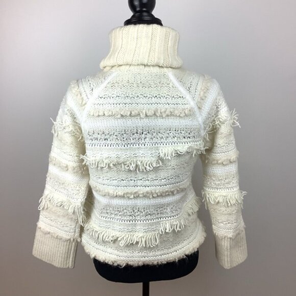 CLUB MONACO HANDKNIT WOOL Cream CHUNKY TURTLENECK SWEATER S - Picture 11 of 13